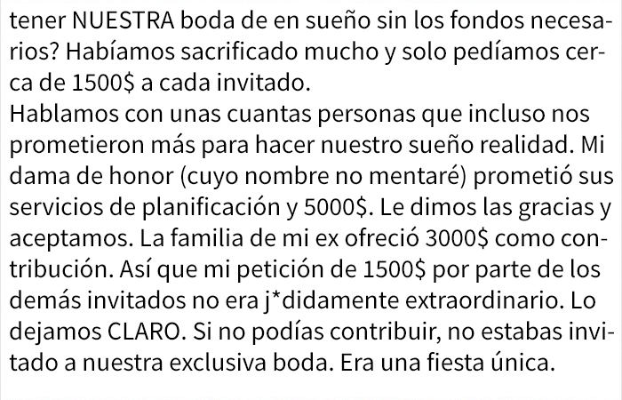 Historia viral de la novia que pidió 1.500 dólares a cada invitado