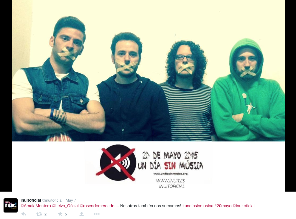 Artistas apoyando el 20-M, 'un día sin música'