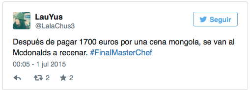 Masterchef y el Sublimotion en Twitter