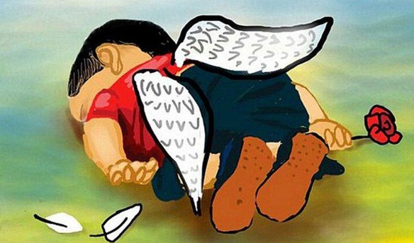 Homenajes a Aylan, el niño muerto en la playa