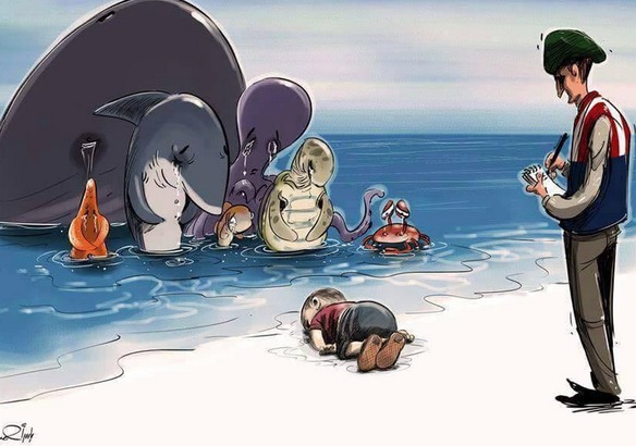 Homenajes a Aylan, el niño muerto en la playa