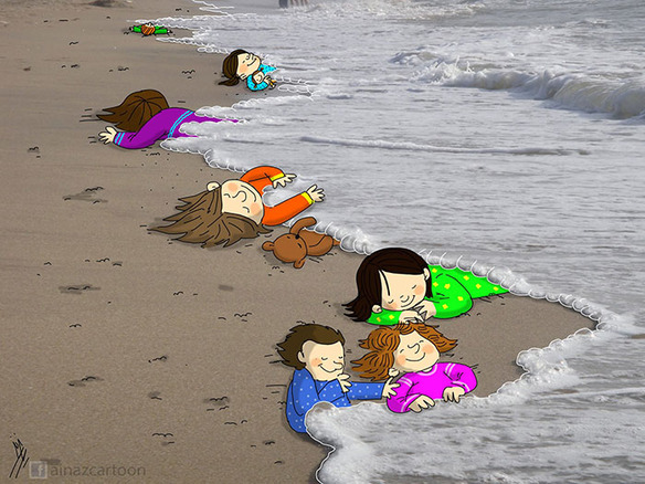 Homenajes a Aylan, el niño muerto en la playa