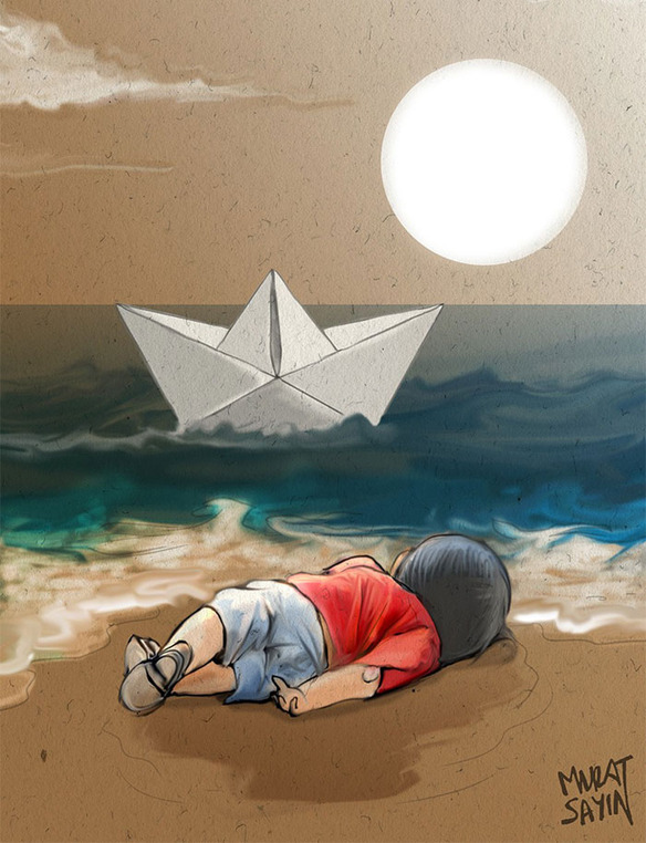 Homenajes a Aylan, el niño muerto en la playa