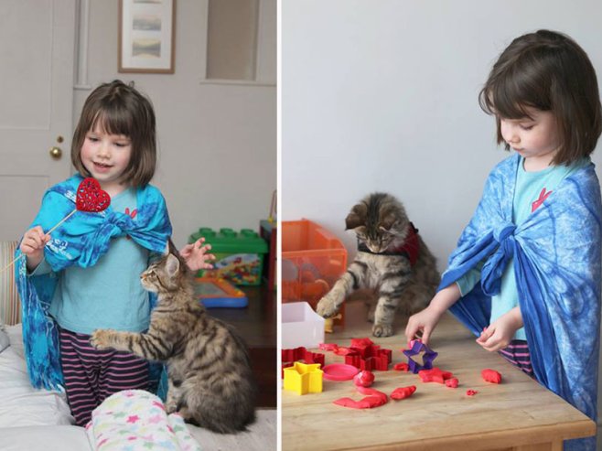 Niña autista y su gato