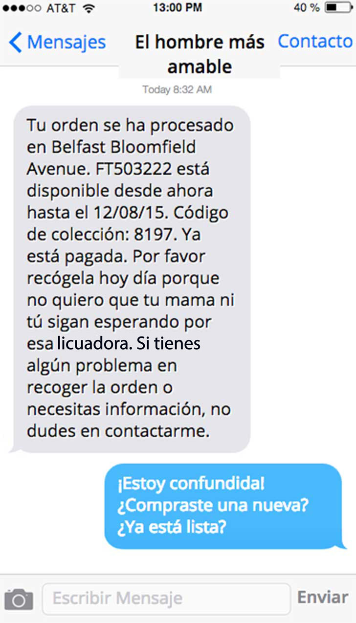 Licuadora de segunda mano y el hombre más amable