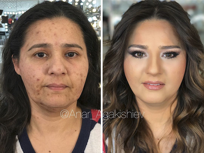 Maquillador rejuveneciendo a mujeres 