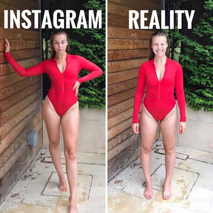 Realidad Vs. Instagram en el Instagram de Chessie King