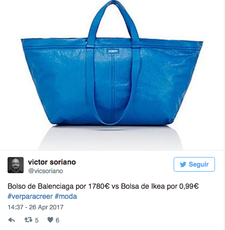 Balenciaga copia la mítica bolsa de Ikea