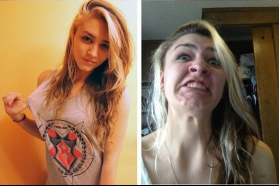 chicas guapas ponen caras feas en internet