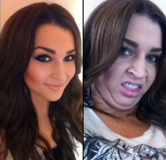 chicas guapas ponen caras feas en internet