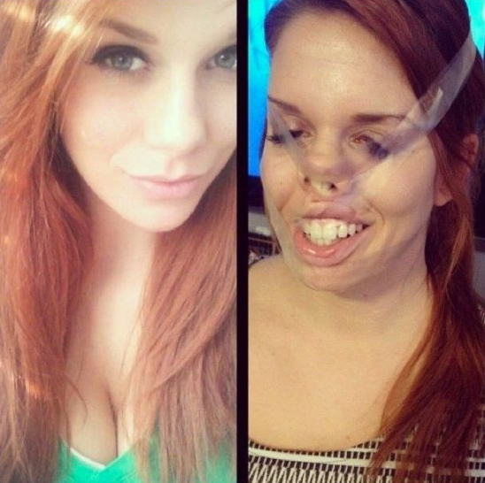 chicas guapas ponen caras feas en internet