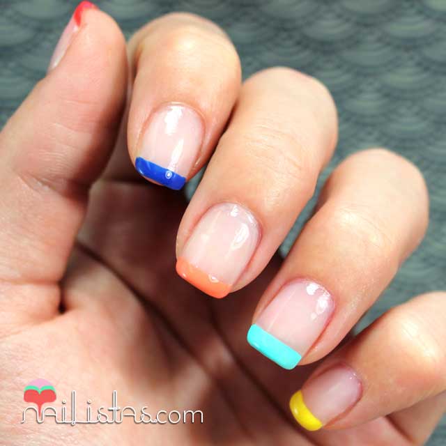 Uñas francesas de colores 