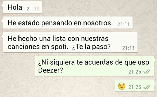 Conversaciones con exnovios por whatsapp