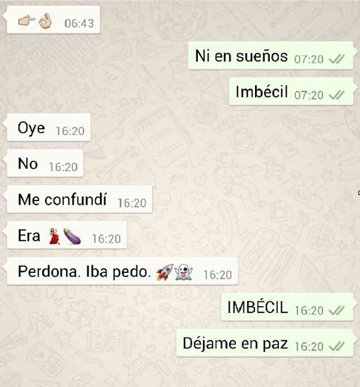 Conversaciones con exnovios por whatsapp