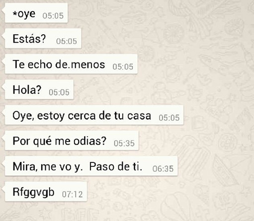 Conversaciones con exnovios por whatsapp