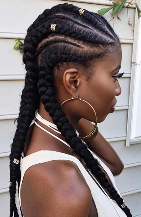 21 peinados con trenzas de Cornrow o africanas 10