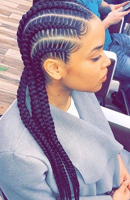 21 peinados con trenzas de Cornrow o africanas 15