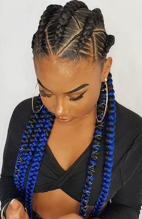 21 peinados con trenzas de Cornrow o africanas 17