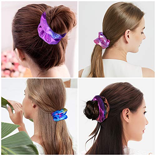 10 Pcs Velvet Elástico Hair Scrunchies, Brillantes Gomas de Hair, Multicolor Banda Pelo Stretchy, Accesorios Para El Cabello Ponytail Titular Para Mujeres Niñas Accesorios