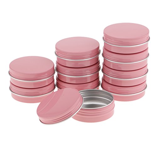 10pcs Cosméticos Caja de Aluminio Redondo Crema Envases de Bálsamo Labial Vacíos Frascos de Estaño - 10x60ml rosado