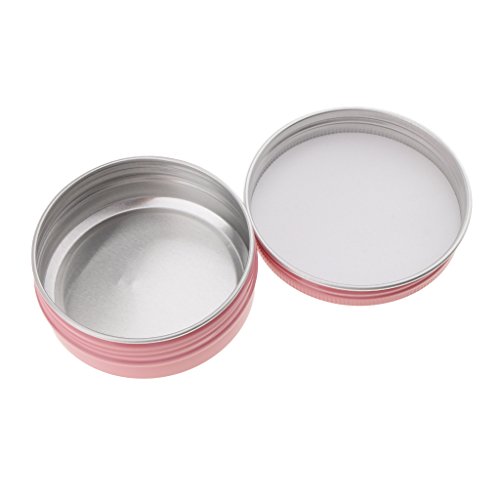 10pcs Cosméticos Caja de Aluminio Redondo Crema Envases de Bálsamo Labial Vacíos Frascos de Estaño - 10x60ml rosado