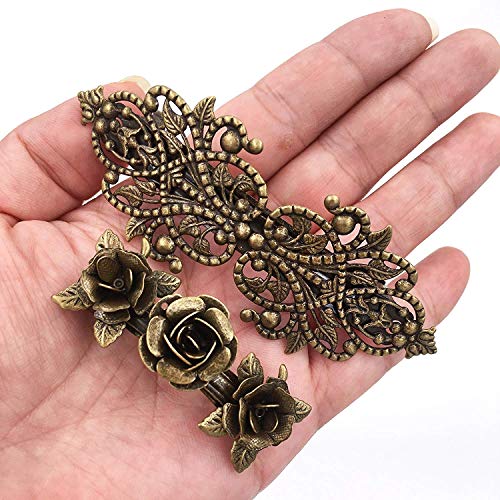 14 Piezas de Clips de Pelo Vintage Pinza de Pelo en Forma de Hoja Bronce Clip de Cabello en Forma para Mujeres Chicas