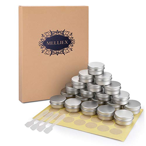 20 Piezas Tarros de Aluminio vacío Recipiente de cosmética para Crema loción máscaras Mini Velas cosméticos Arte de uñas (20 ml)