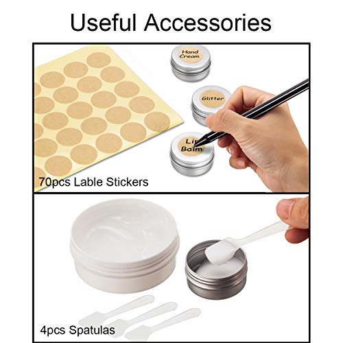 20 Piezas Tarros de Aluminio vacío Recipiente de cosmética para Crema loción máscaras Mini Velas cosméticos Arte de uñas (20 ml)