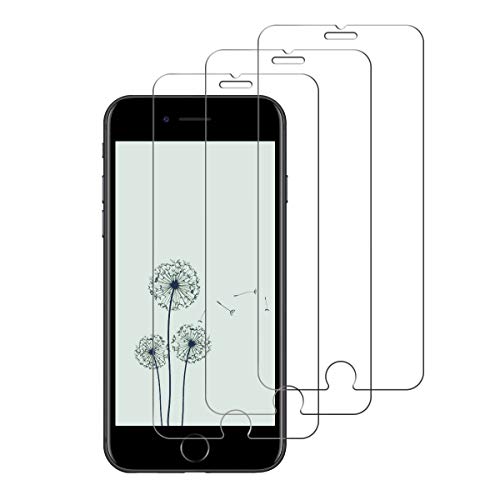 [3 Unidades] Protector de Pantalla para iPhone 7 / iPhone 8/iPhone 6/iPhone 6s,Cristal Templado para iPhone 7/8/6/6s Alta Definicion,9H Dureza,Sin Burbujas - Transparente