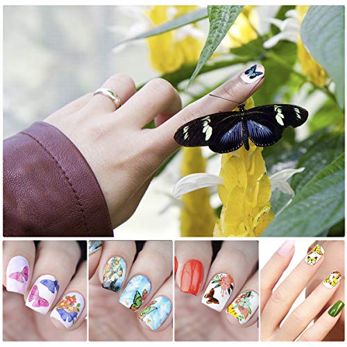 30 Hojas Pegatinas Uñas al Agua, Decorativa Pegatinas Transferencia Agua Uñas Nail Art Stickers con pinzas para Manicura Uñas