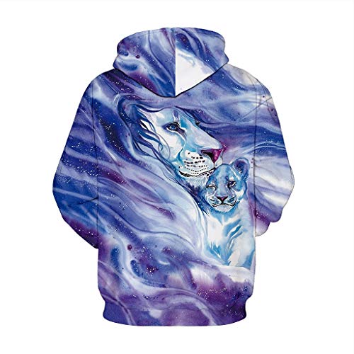 3D Unisex pullover Hoodies Fresco Unisex de Manga Larga Sudadera 3D Digital Print Pintado Del Arte Del Estilo de La Madre y Del León Del Niño La Manera Del Patrón de Personalidad Outwear Grandes Bolsi