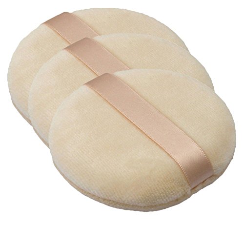 3pcs 3.1 "terciopelo algodón puff-round forma borla suave maquillaje cosméticos esponja