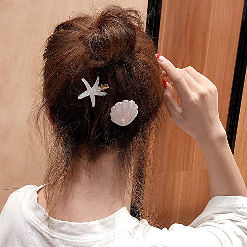 4 horquillas para el pelo con perlas de estilo moderno, de resina acrílica, para mujeres y niñas, accesorios para el pelo