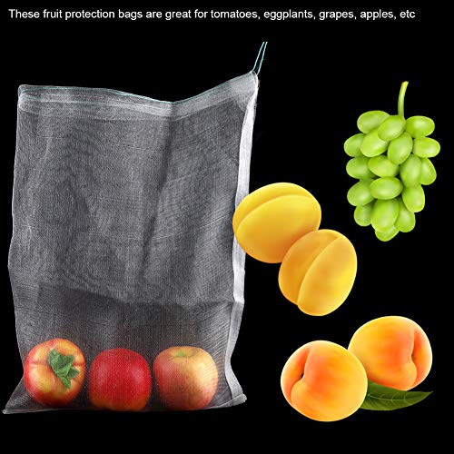 50pcs Planta Fruit Protección Bolsas Cordón transpirable Bolsa Malla Contra Insectos Mosquitos Insecto Peste pájaro Jardinería Herramientas, 30 * 20cm