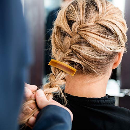 6 Piezas Pasadores de Cabello de Acetato de Celulosa Caparazón de Tortuga de Mujeres Damas, Pinza de Pelo Automática Rectangular de Diseño Francés Pasadores de Acrílico para Cabello Medio y Grueso