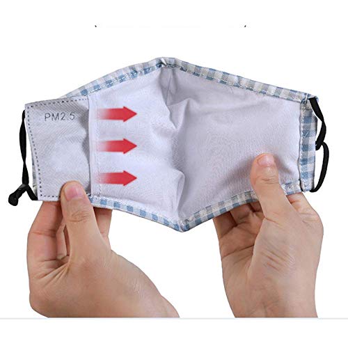 60PCS PM 2.5 Filtro de carbón activado Insertar 5 capas Reemplazable Anti Haze Filter Paper Pad para adultos Hombres y mujeres