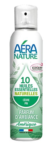 AERA NATURE: Fragancia natural, 125 ml, con 10 aceites esenciales "América" Perfume cedro, pino