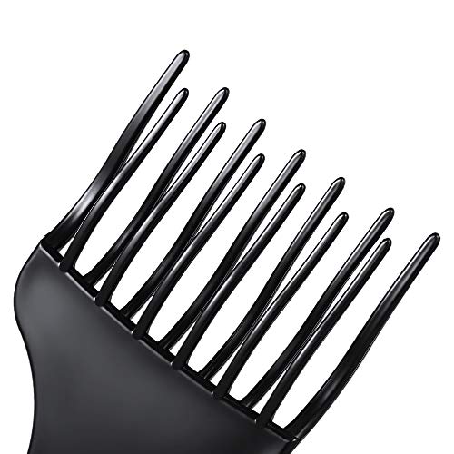 Afro Grueso Comb ， Plástico Peine Afro Ancho Dientes Para Rizos Cabello Cortar Cepillo de Pelo para Cabello Rizado（Negro）