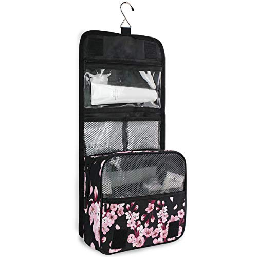 ALARGE - Bolsa de aseo colgante con flores florales, Japón, Sakura, para lavado de gárgaras, bolsa de viaje, portátil, para cosméticos, organizador de maquillaje, para mujeres, hombres