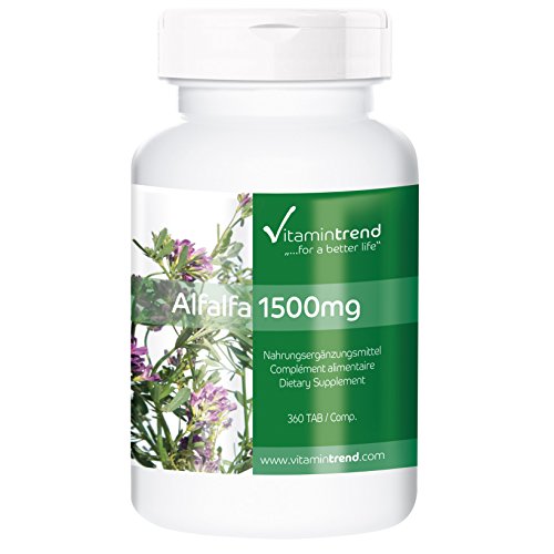 Alfalfa 1500mg – Verde de Alfalfa en comprimidos – Extracto de Alfalfa natural