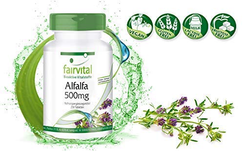 Alfalfa 500mg - Medicago sativa - VEGANA - 250 Comprimidos - Calidad Alemana