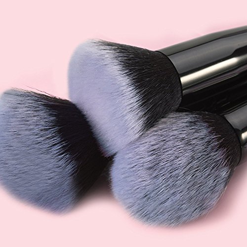 Anjou Brochas Maquillaje Profesional 8 Piezas, Set Brochas de Maquillaje 100% Libre de Crueldad y Vegano con Cerdas Sintéticas Suaves de Alta Calidad Bolso Cosmético Impermeable - Negro