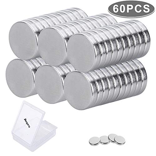 Anpro Imanes 10x2 mm 60 Piezas Pequeños Imanes Magnético Fuerte,Magnet Redondo Magnético Estupendo,Imán de Neodimio