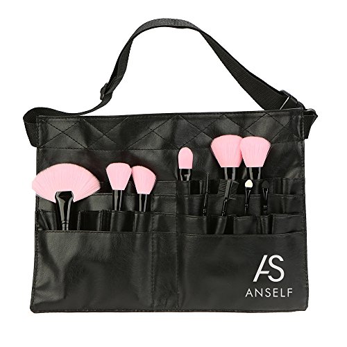 Anself - Bolsa delantal de maquillador profesional para brochas de maquillaje cosmético