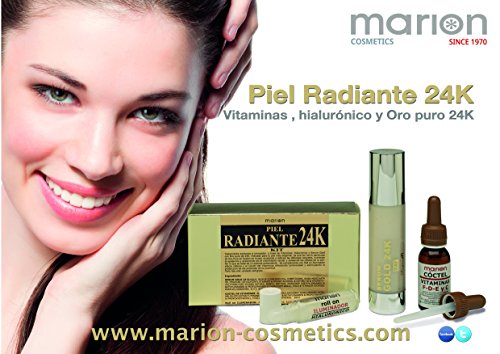 ANTIARRUGAS GOLD 24k + Vitaminas C-F-D-E + Roll On Hialuronico. KIT PIEL RADIANTE contra el envejecimiento. Tratamiento Facial Anti-oxidante Iluminador, Reduce líneas de Expresión y Arrugas Faciales.