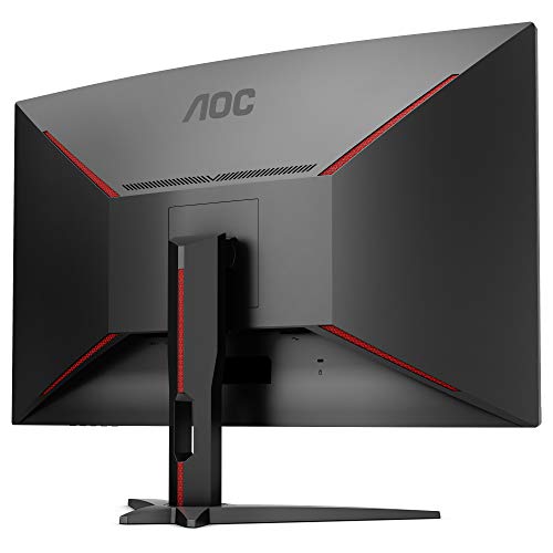 AOC Monitor CQ32G1 - Monitor Gaming Curvo de 32” con Pantalla QHD e-Sports (resolución 2560x1440 pixeles, VA, 1ms, AMD FreeSync, 144Hz, Sin Marco, Ajustable en altura y FlickerFree), Color Negro/Rojo