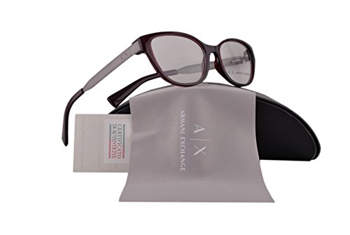 Armani Exchange AX3033 Gafas 54-16-140 Rojo Vino con Lentes de Muestra 8003 AX 3033