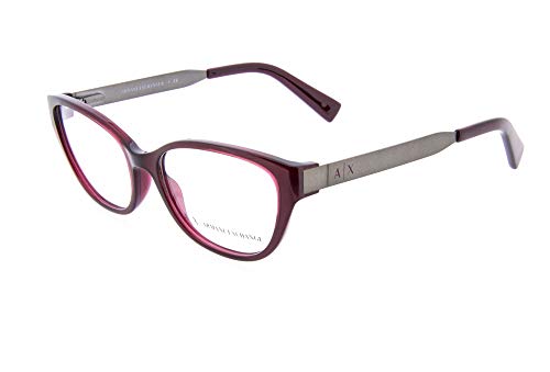 Armani Exchange AX3033 Gafas 54-16-140 Rojo Vino con Lentes de Muestra 8003 AX 3033