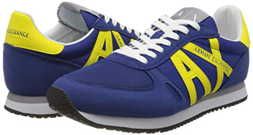 Armani Exchange Sneaker, Zapatillas para Hombre, Azul (Blue+Yellow K493), 40.5 EU