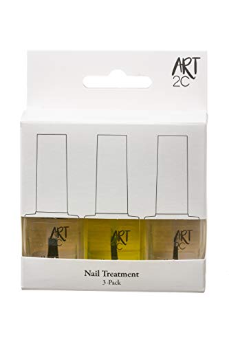 Art 2C - Tratamiento para proteger y reparar las uñas, paquete de 3 productos: aceite embellecedor, endurecedor y brillo, 3 x 12 ml